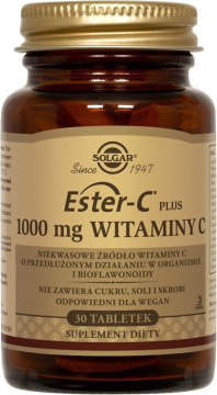 SOLGAR Ester C-Plus - 1000 mg Witaminy C 1000 mg, 30 tabletek