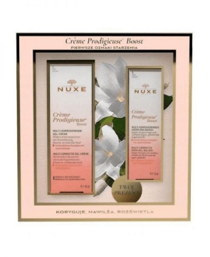 Nuxe Creme Prodigieuse Boost zestaw - żelowy krem do skóry normalnej i mieszanej 40 ml + żelowy balsam do skóry wokół oczu 15 ml