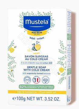 Mustela, delikatne mydło z Cold Cream i organicznym woskiem pszczelim, 100 g
