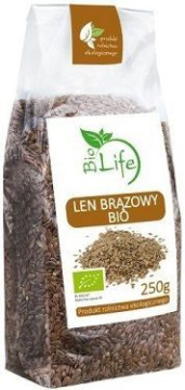 BioLife - len brązowy BIO, nasiona, 250 g