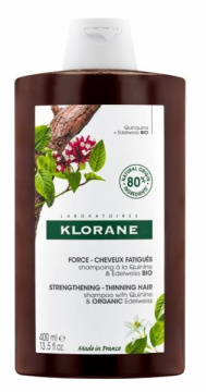 Klorane, szampon do włosów z chininą i organiczną szarotką, 400 ml