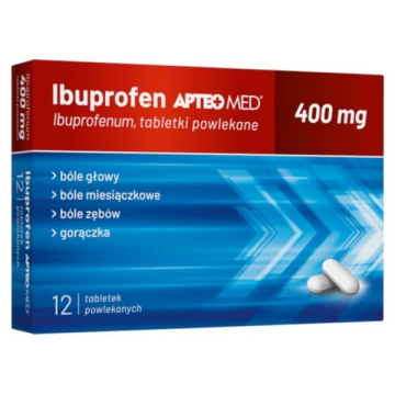 Apteo Med, Ibuprofen 400 mg, 12 tabletek powlekanych