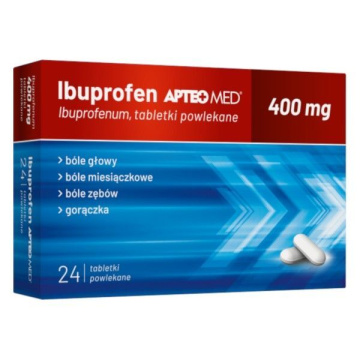 Apteo Med, Ibuprofen 400 mg, 24 tabletki powlekane