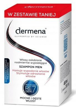 Dermena Hair Care Men szampon do włosów nadmiernie wypadających zestaw  2x200ml