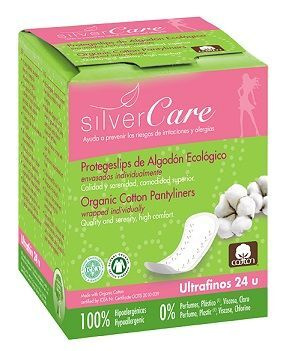 Masmi Silver Care  ultracienkie wkładki higieniczne z bawełny organicznej, pakowane oddzielnie, 24 sztuki