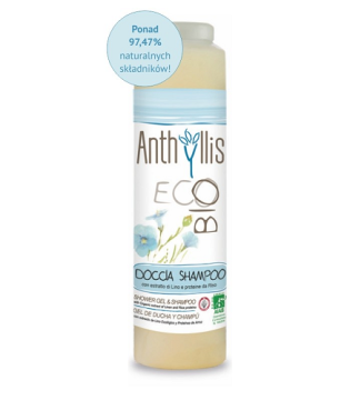 ANTHYLLIS ECO BIO szampon i płyn żel pod prysznic z wyciągiem z lnu i ryżu, 250 ml