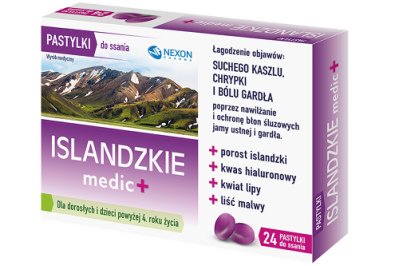 Islandzkie medic+, 24 pastylki do ssania