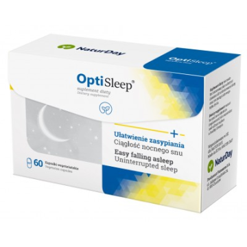 NATURDAY OptiSleep Ułatwia zasypianie Ciągłość nocnego snu 60kapsułek