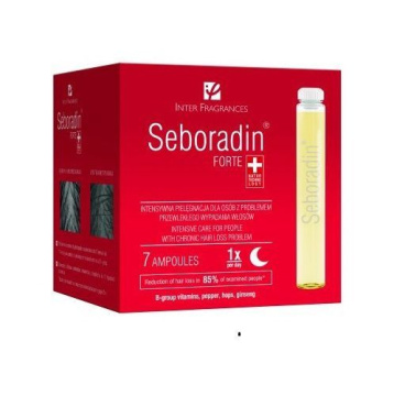 Seboradin FORTE, ampułki przeciw wypadaniu włosów, 7 ampułek po 5,5 ml