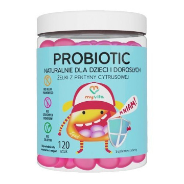 Myvita Probiotic, naturalne żelki dla dzieci i dorosłych, 120 żelków