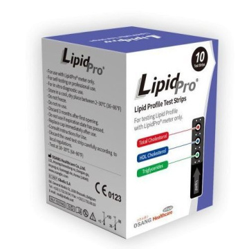 LipidPro, paski testowe do oznaczania profilu lipidowego we krwi, 10 sztuk