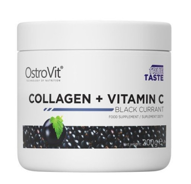 OSTROVIT Collagen + Vitamin C, czarna porzeczka, 200 g