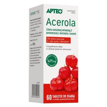 Apteo, Acerola, 60 tabletek do ssania