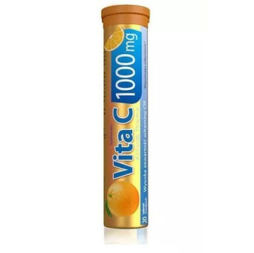 Vita C 1000 mg, 20 tabletek musujących o smakupomarańczowym,  Activlab