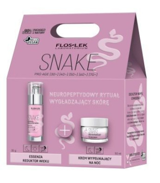 Flos-Lek Laboratorium, Snake krem wypełniający na noc, 50ml + essenza reduktor wieku, 30g