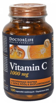 Doctor Life witamina C o przedłużonym działaniu z dziką różą 1000 mg , 100 kapsułek