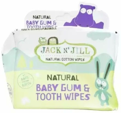JACK N'JILL Naturalne Chusteczki do mycia dziąseł niemowląt 25 sztuk