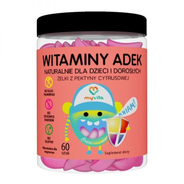 MyVita ŻELKI naturalne z witaminami ADEK dla dzieci i dorosłych 60 sztuk