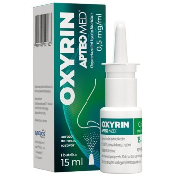 Apteo Med, Oxyrin, aerozol do nosa 0,5mg/ml, 15 ml