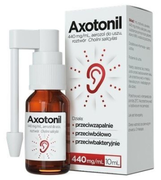 Axotonil 440mg/ml, aerozol do uszu, 10ml