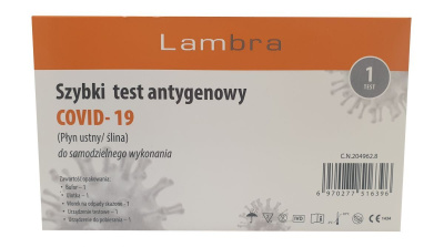 Lambra szybki test antygenowy COVID-19, płyn ustny, ślina, 1 sztuka