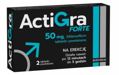 Actigra Forte 50mg, 2 tabletki