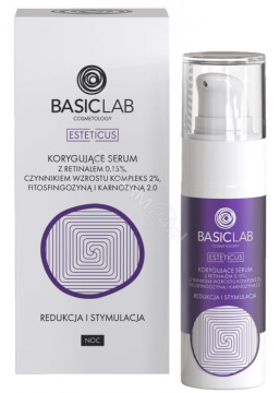 BasicLab Esteticus korygujące serum z retinalem 0,15%, na noc, 30 ml