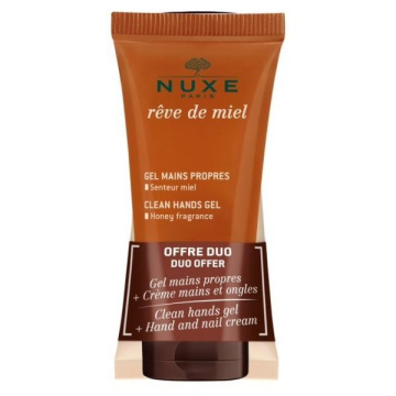 Nuxe Reve de Miel promocyjny zestaw - krem do rąk i paznokci 30 ml + oczyszczający żel do rąk 30 ml