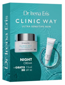 Dr Irena Eris Clinic Way Ultra Sensitive Skin promocyjny zestaw - regenerująco-nawilżający krem na noc 50 ml + nawilżający krem BB spf50 15 ml