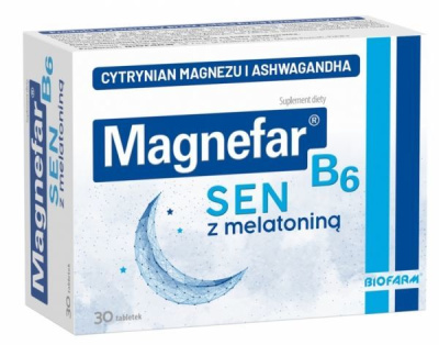 Magnefar B6 sen z melatoniną, 30 tabletek