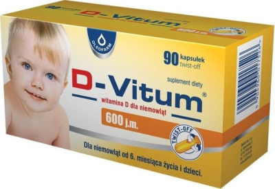 D-Vitum witamina D dla niemowląt 600 j.m. 90 kapsułek