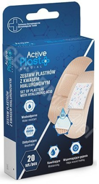 Active Plast - plastry z kwasem hialuronowym, 20 sztuk