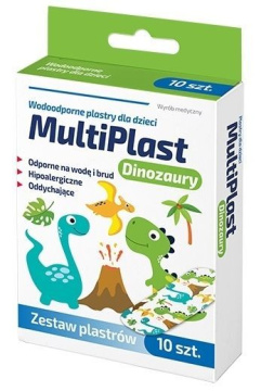 MultiPlast dinozaury, plastry dla dzieci, 10 sztuk
