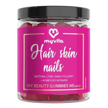 MyVita Hair Nails Skin, Włosy skóra paznokcie, żelki, 60 sztuk