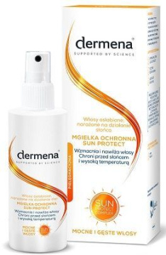 Dermena Sun Protect mgiełka ochronna do włosów osłabionych, narażonych na działanie słońca, 125ml