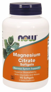 NOW Foods Magnesium Citrate + jabłczan i chelat magnezu, 90 kaps