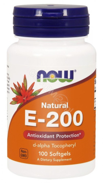NOW Foods E-200 Natural – Witamina E 200, 100 kapsułek