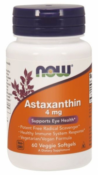 NOW Foods Astaxanthin 4 mg, 60 kapsułek