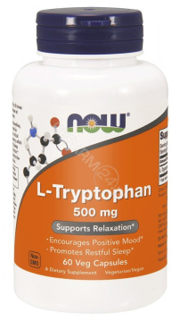 NOW Foods L-Tryptophan 500 mg, 60 kapsułek