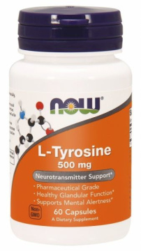 NOW Foods L-Tyrosine – L-tyrozyna 500 mg, 120 kapsułek