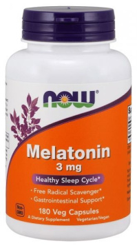 NOW Foods Melatonin 3 mg, 180 kapsułek