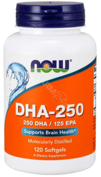 NOW Foods DHA 250 mg, 120 kapsułek