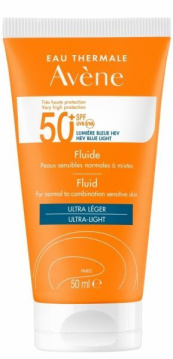 Avene, bardzo wysoka ochrona, fluid SPF50+, skóra normalna, wrażliwa i mieszana, 50 ml