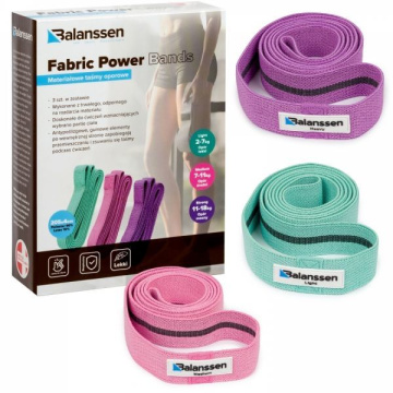 Balanssen Fabric Power Band zestaw 3 gum materiałowych oporowych do ćwiczeń