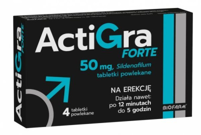 Actigra Forte 50mg, 4 tabletki