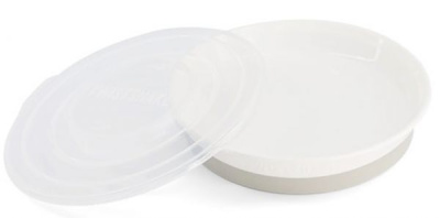 Twistshake talerz z pokrywką 6m+ (biały)