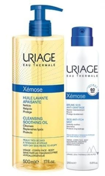 Uriage Xemose zestaw promocyjny  - olejek do kąpieli 500 ml + mgiełka 200 ml