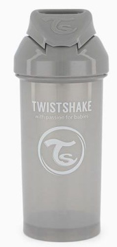 Twistshake kubek niekapek ze słomką 6m+ 360 ml (szary)