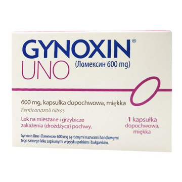 Gynoxin Uno 600mg, 1 kapsułka dopochwowa, IMPORT RÓWNOLEGŁY, Inpharm