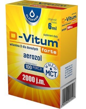 D-Vitum forte 2000j.m.witamina D dla dorosłych, aerozol, 6ml